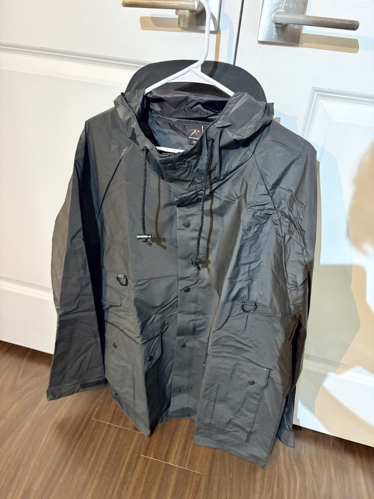 Rothco Two-Piece Nylon Rainsuit Black Medium