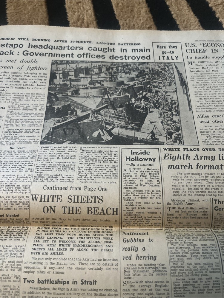 WW 2 Sunday Express 05/09/1943