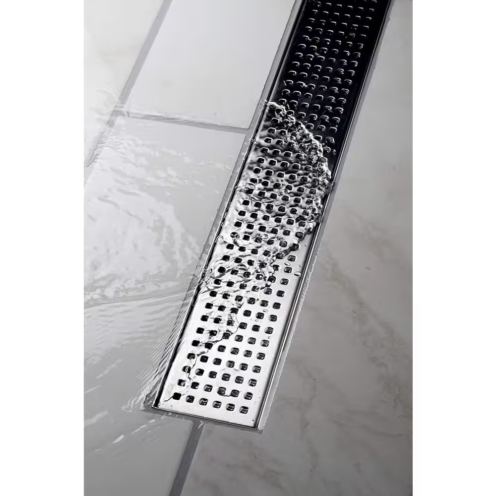 Oatey Designline 24" Stainless Steel Linear Shower Drain Square Pattern DLS224