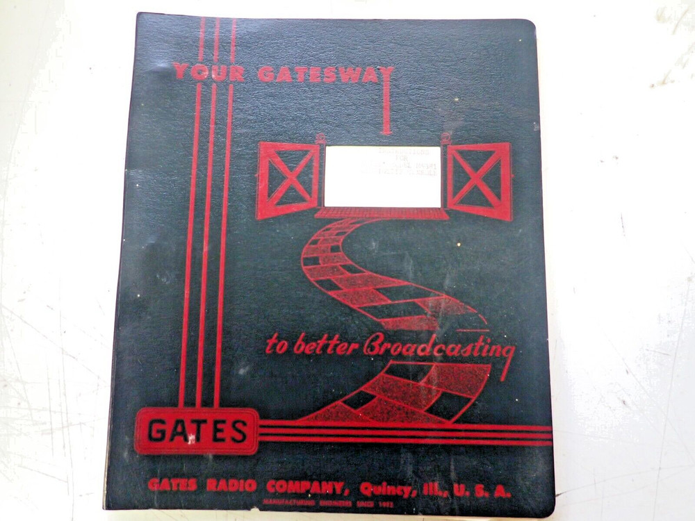 Original Gates " Studioette " Model  M5381 Broadcast Console Instruction Manual