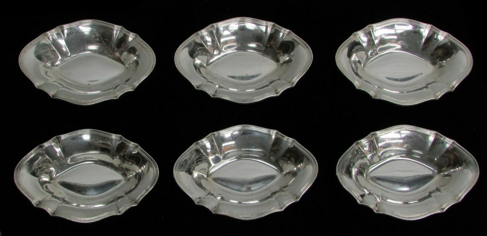 TIFFANY & CO STERLING SILVER (6) HAMILTON NUT DISHES
