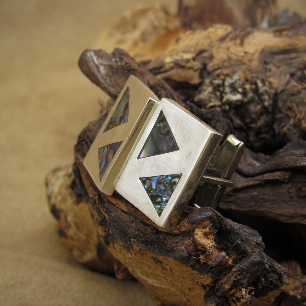 Sterling Silver and Abalone Cuff Links from Mexico
