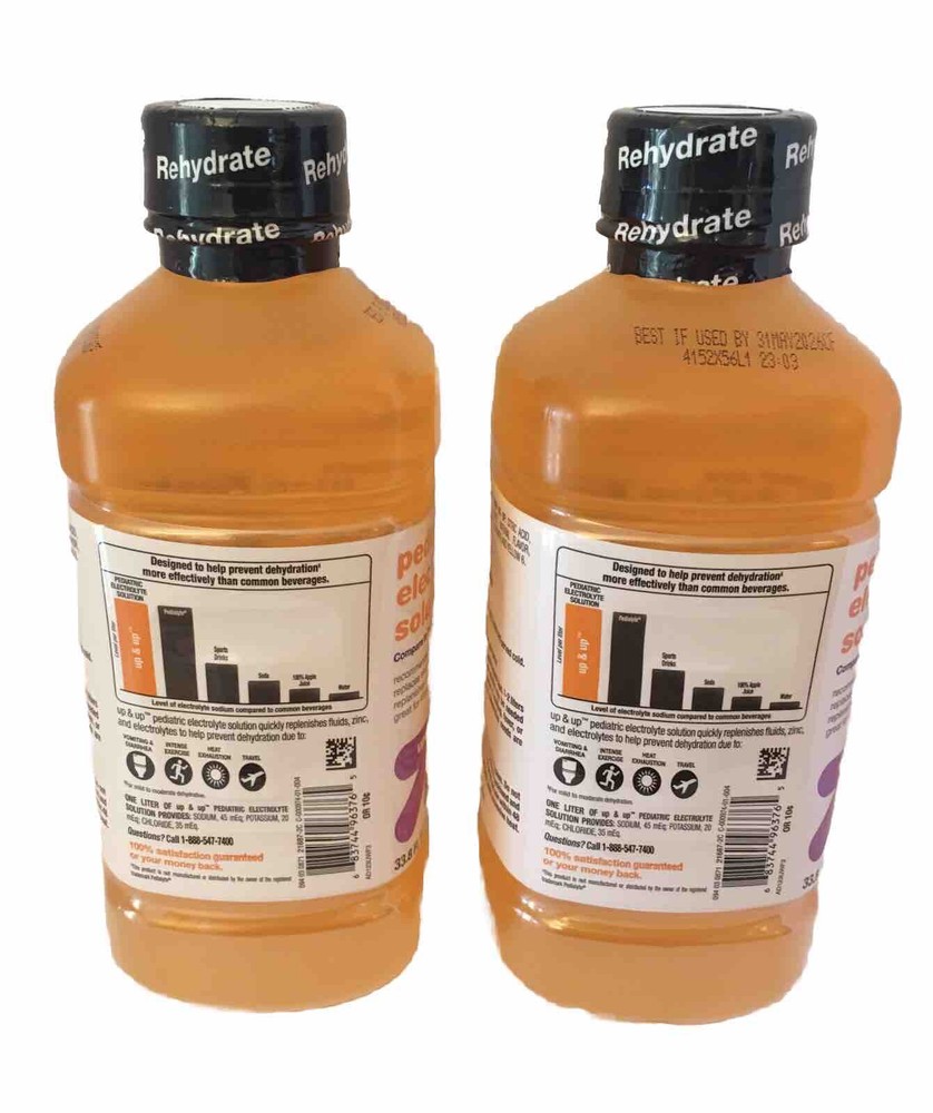 (2 Pack)Pediatric Electrolyte Hydration Solution Orange Flavor-33.8 Fl. Oz. Each