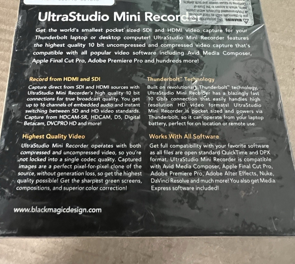 Blackmagic Design UltraStudio Mini Recorder - Thunderbolt