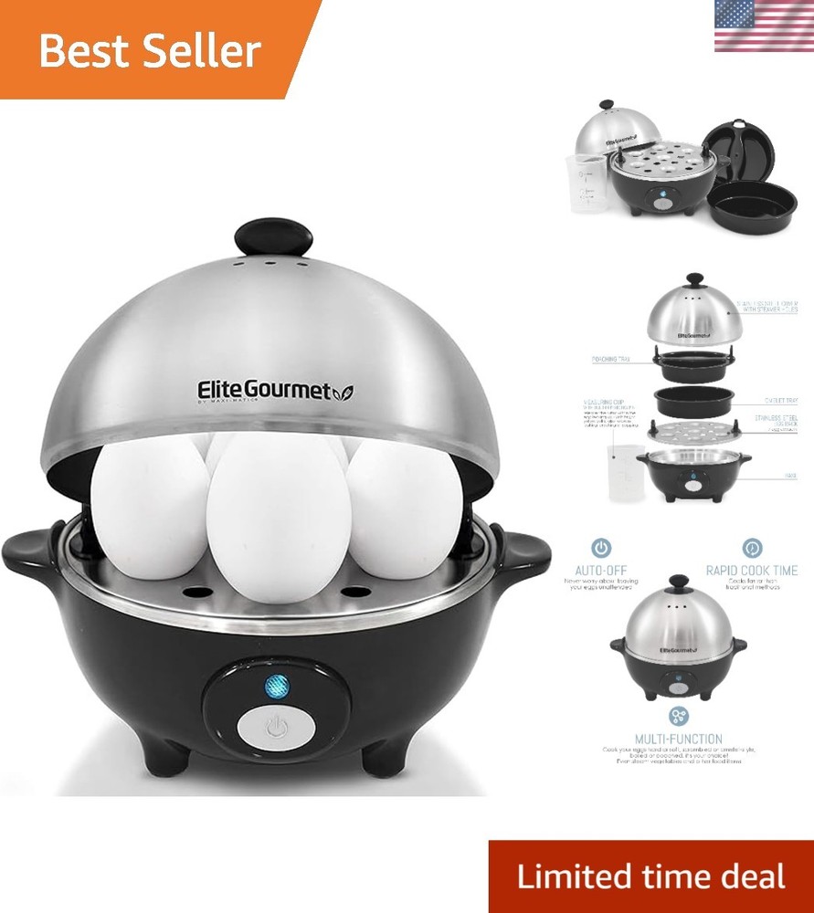 Rapid Egg Cooker: Perfectly Cook 7 Eggs - Soft, Medium, Hard – Auto Shut-Off!