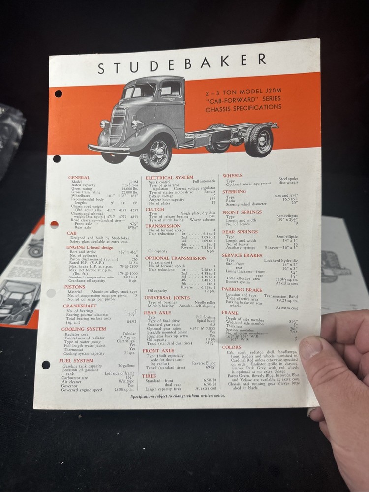 Vintage Studebaker Cab Forward Series Promotional Paperwork
