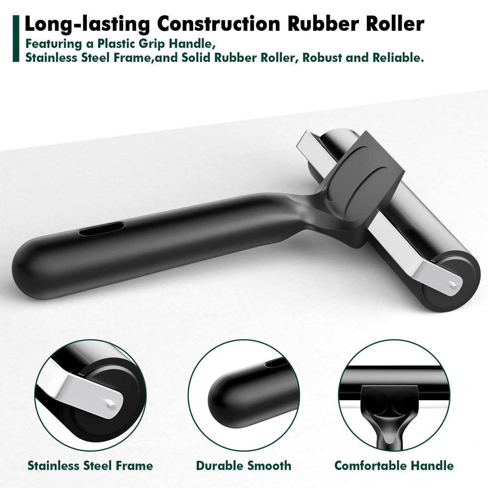 4 Inch Rubber Roller Brayer Rollers for Crafting, Hard Rubber Rollers for Pri...