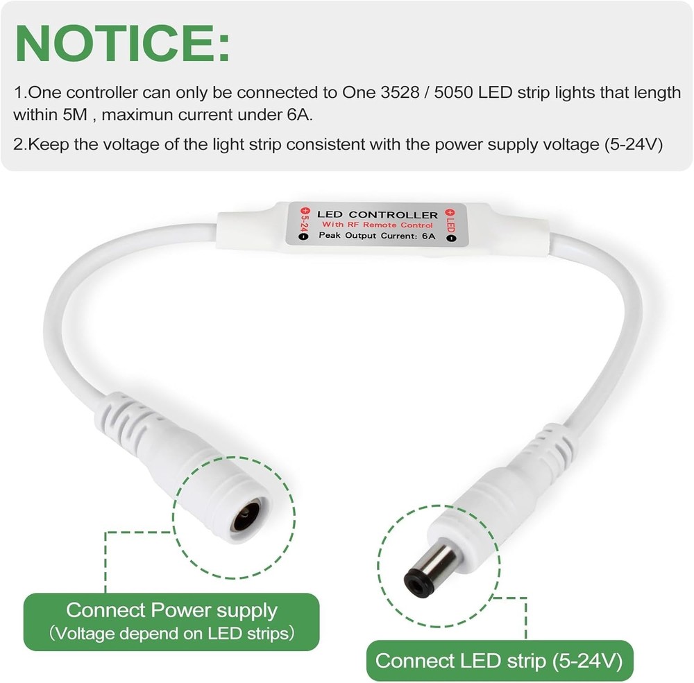2 Pack RF LED Controllers - Wireless Dimmable Solution for Indoor Lighting