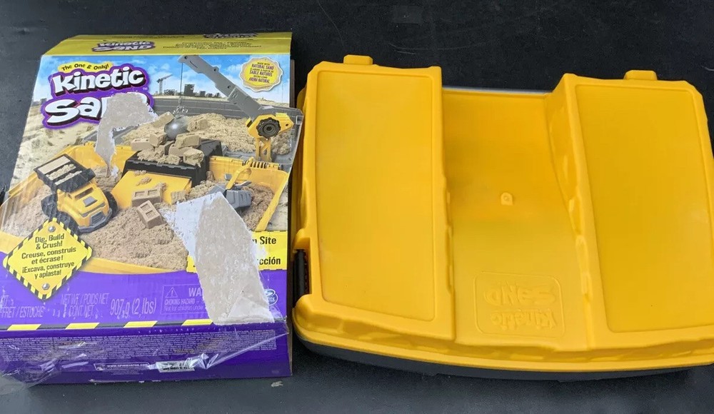 🍏 Kinetic Sand Construction Site Folding Sandbox,Read Description ‼️