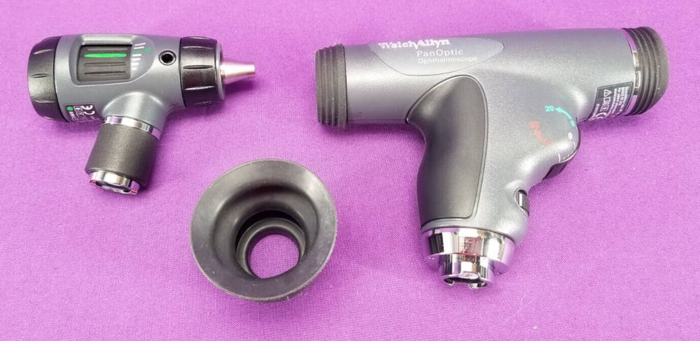 WELCH ALLYN 3.5V DIAGNOSTIC SET - PANOPTIC MACROVIEW OTOSCOPE PLUGIN HANDLE CASE