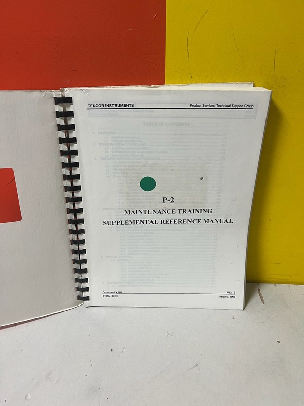 TENCOR P-2 INSTRUMENTS SUPPLEMENTAL REFERENCE MANUAL