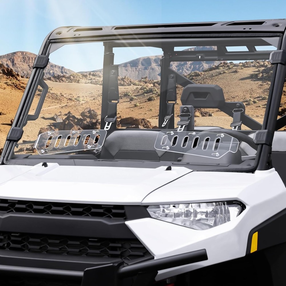Scratch Resistant Vented Full Windshield for Polaris Ranger