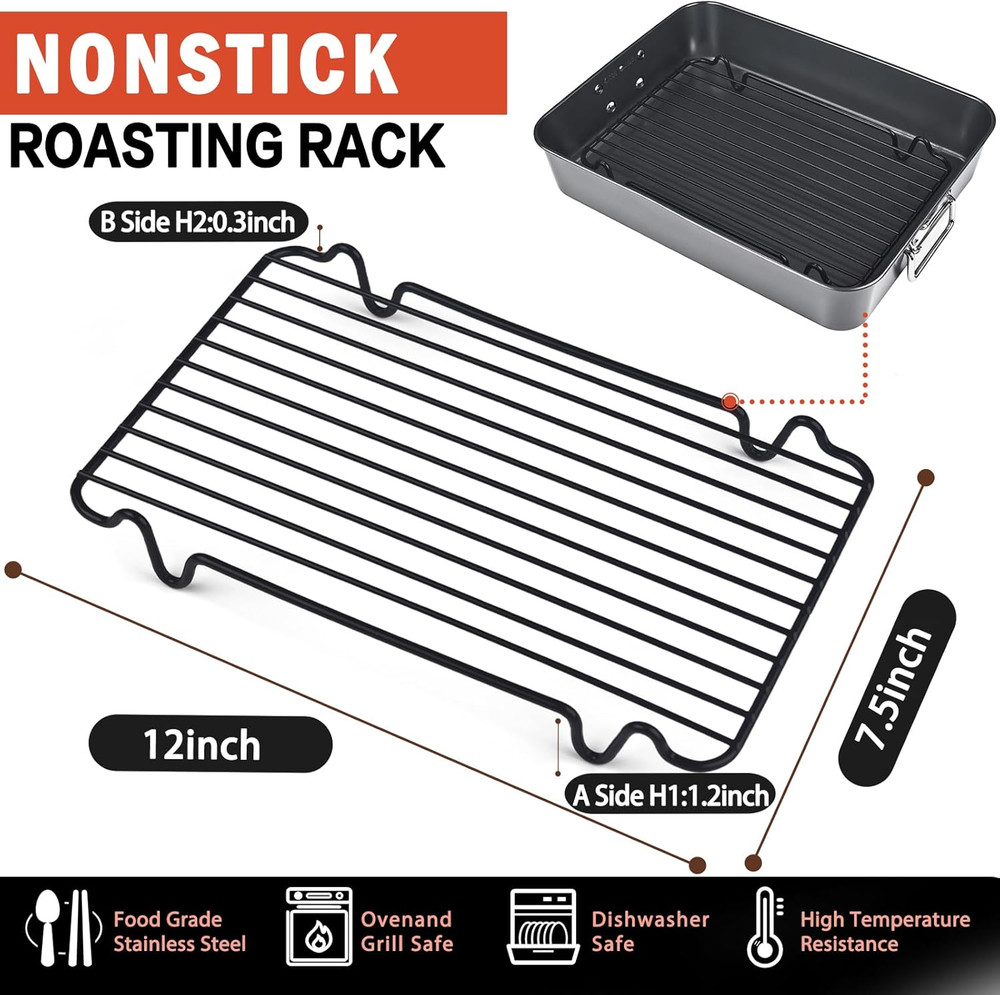 Roasting Rack,Heavy Duty Turkey Rack for Roasting Pan,Oven Roasting Rack Insert