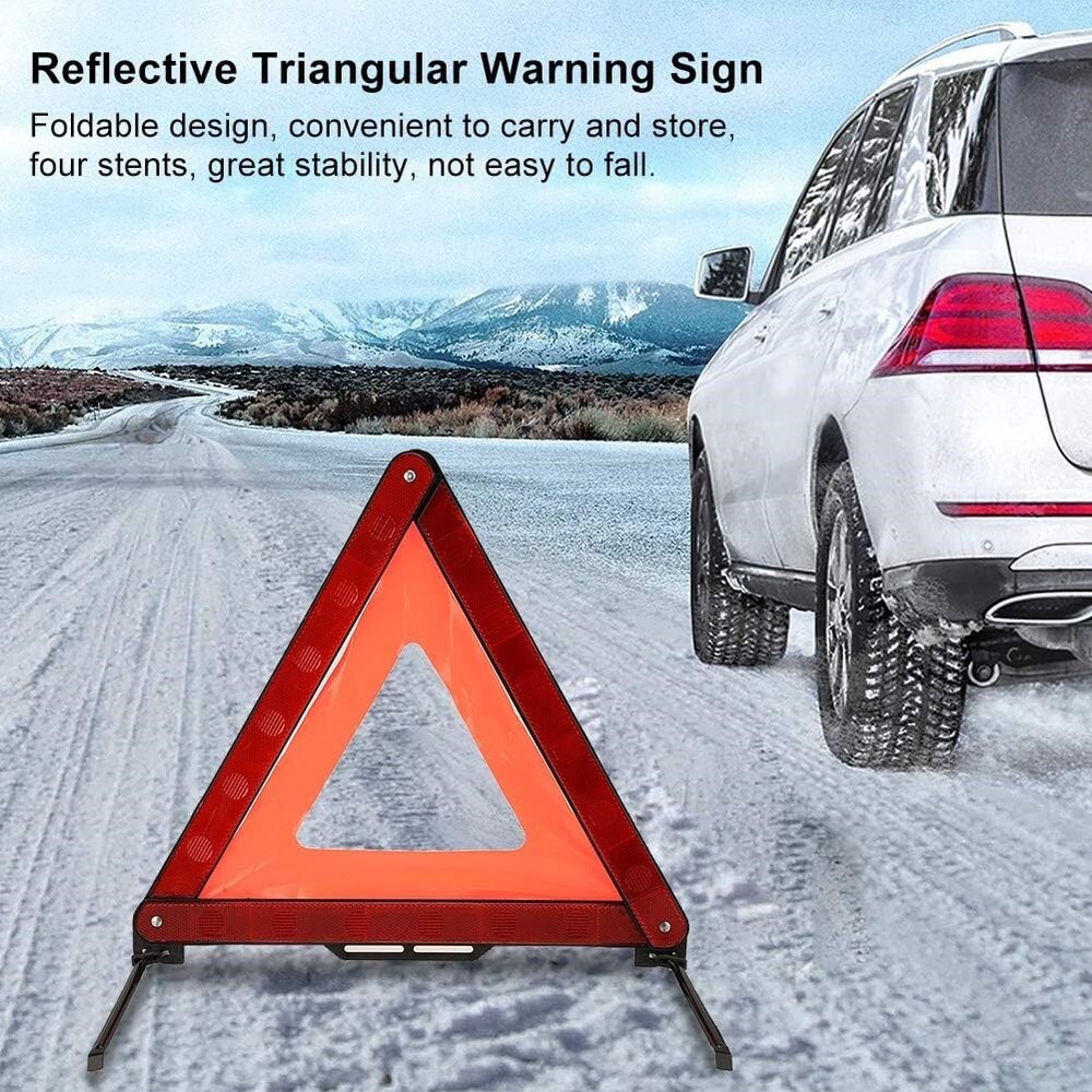 Noticeable Foldable Car Triangle - Strong Material for Emergency Warnings NEW