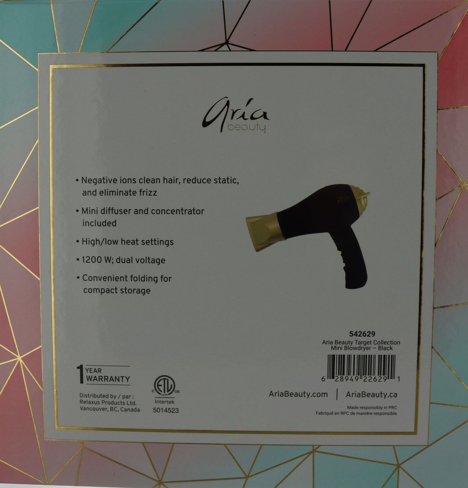 Ionic Mini Blowdryer by Aria. Powerful and compact and very nice looking