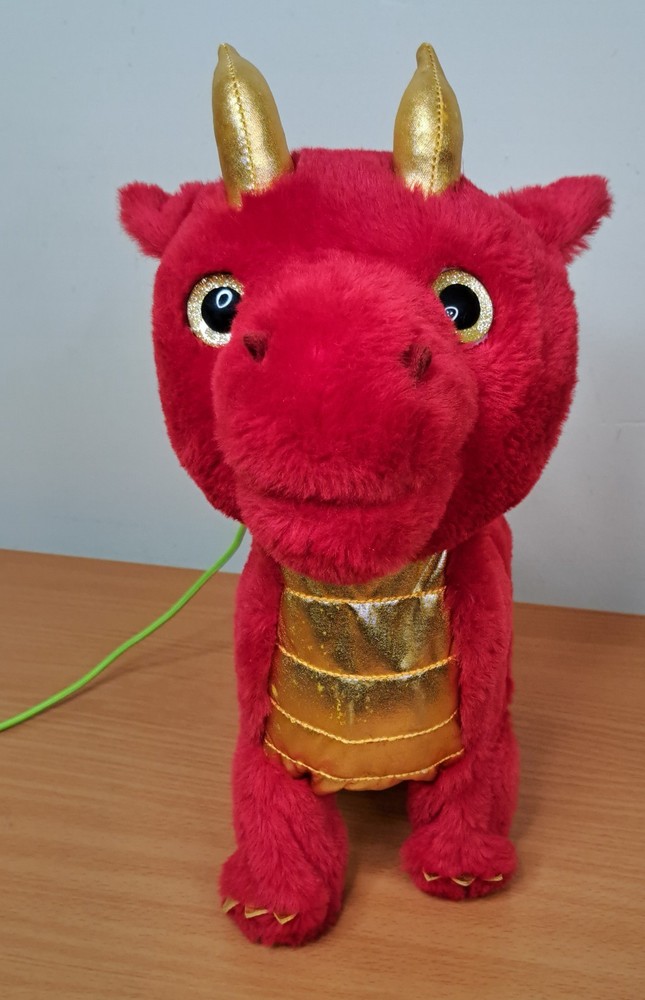 Makers Mark 18" Walking plush Dragon with RC Leash Red Tested Works