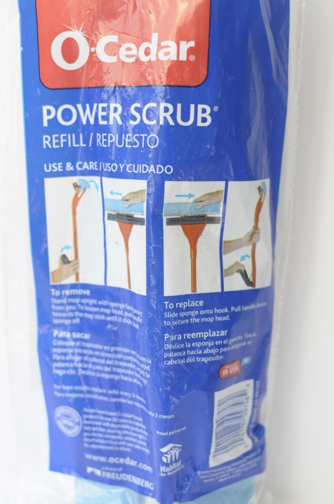 O Cedar POWER SCRUB 10 in Roller Mop Refill Microfiber Wave Sponge