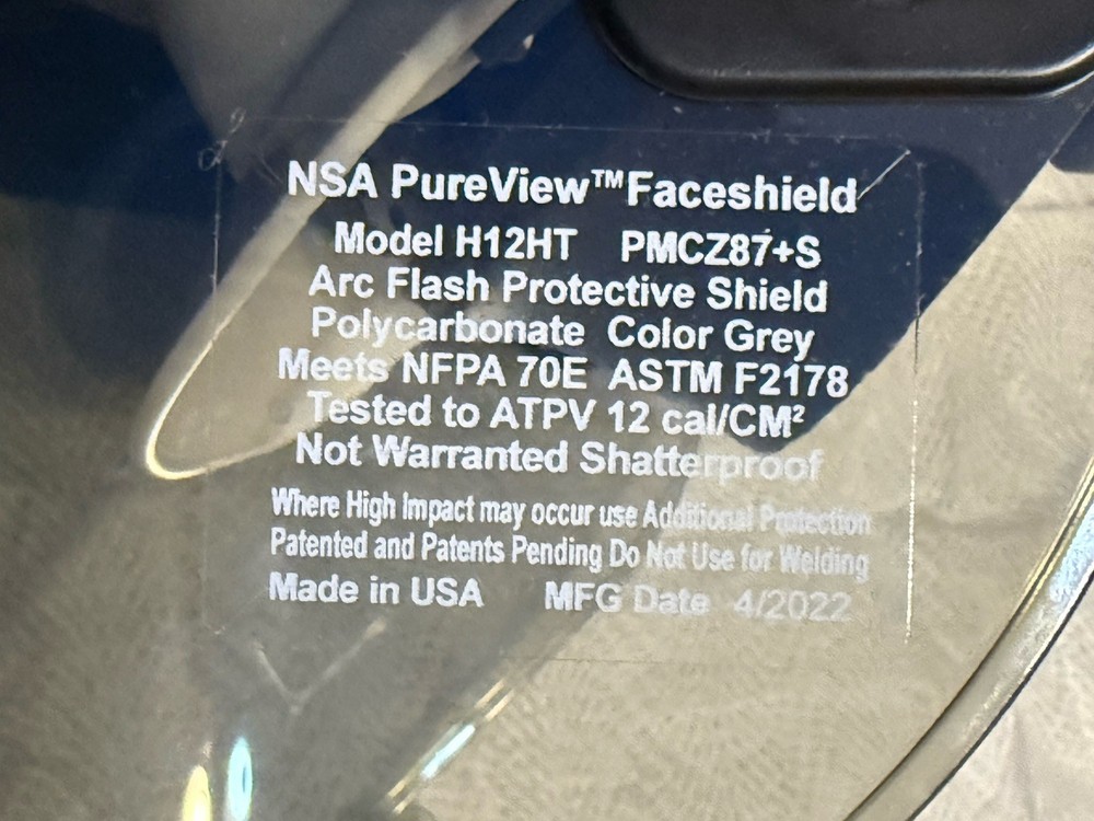 ARC GUARD FACE SHIELD & HELMET-HAT MSA SIZE MEDIUM NEW