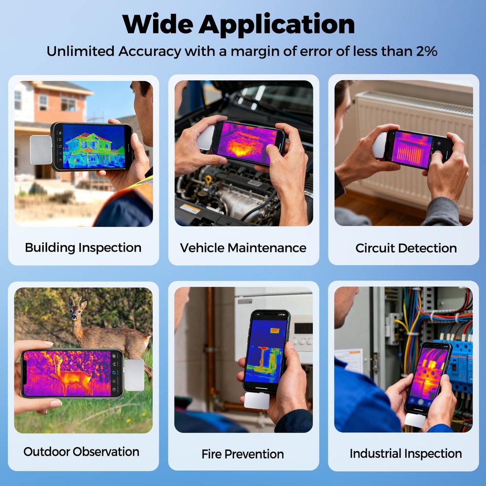 5000mAh 256x192 Thermal Imaging Camera for Android IR Quick Identification