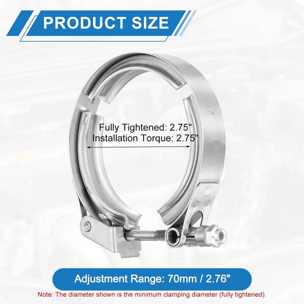 2.75" Quick Release V Band Clamp Adjustment Range 70mm / 2.76inch