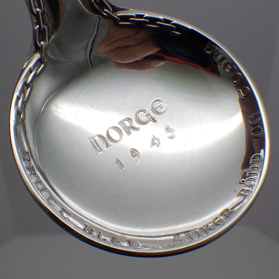 Norge 1945 Figural Serving Spoon 830 Silver TH Marthinsen