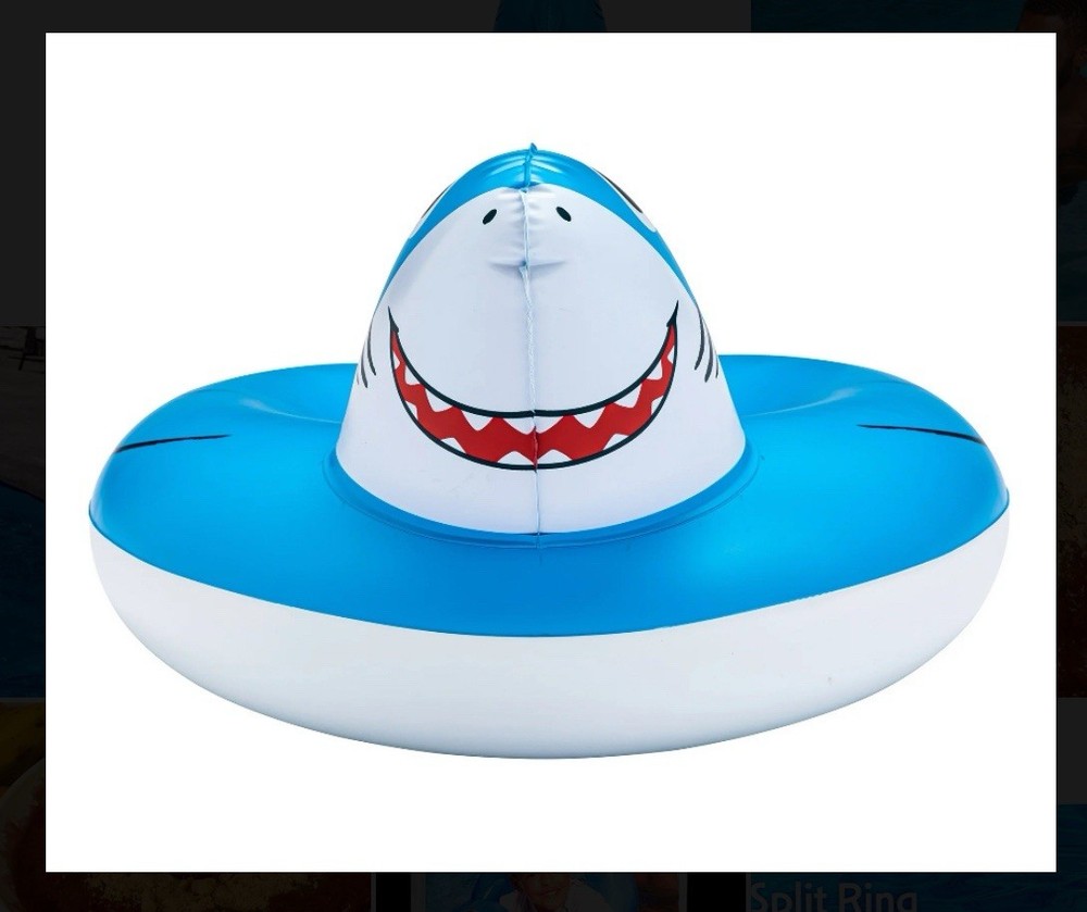 2 PACK Shark Split Ring Float AGE 3-6yrs BLUE 22.5”x 17”x10.5” Easy Inflate