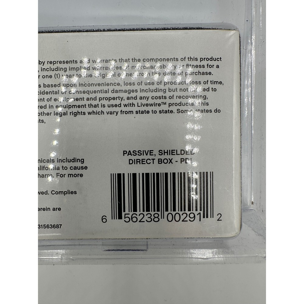 Livewire PDI Direct Box Passive Shielded Audio Interface