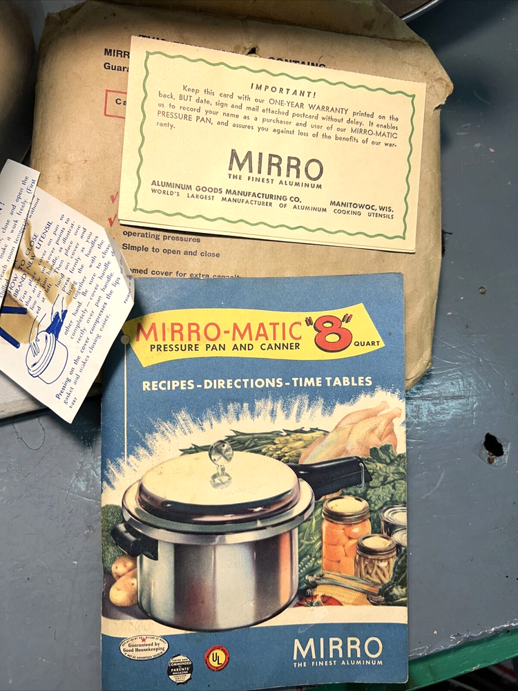 Vintage Mirro-Matic 8 Pressure Cooker