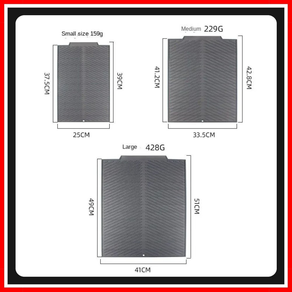 Extra large Silicone Sink Dish Draining Mat Kitchen Utensil Drying Board Pad