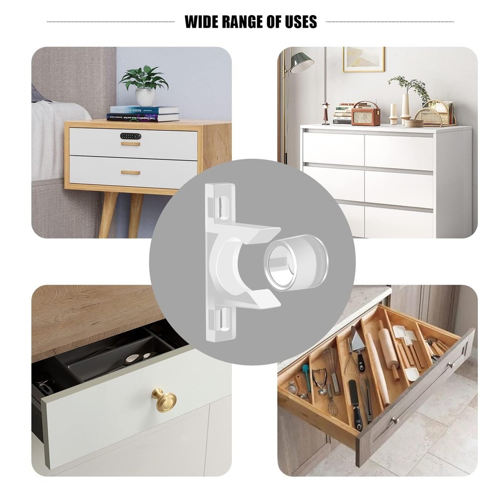 KIBBEH 8 Sets False Front Cabinet Clips Kitchen Doors Transparent