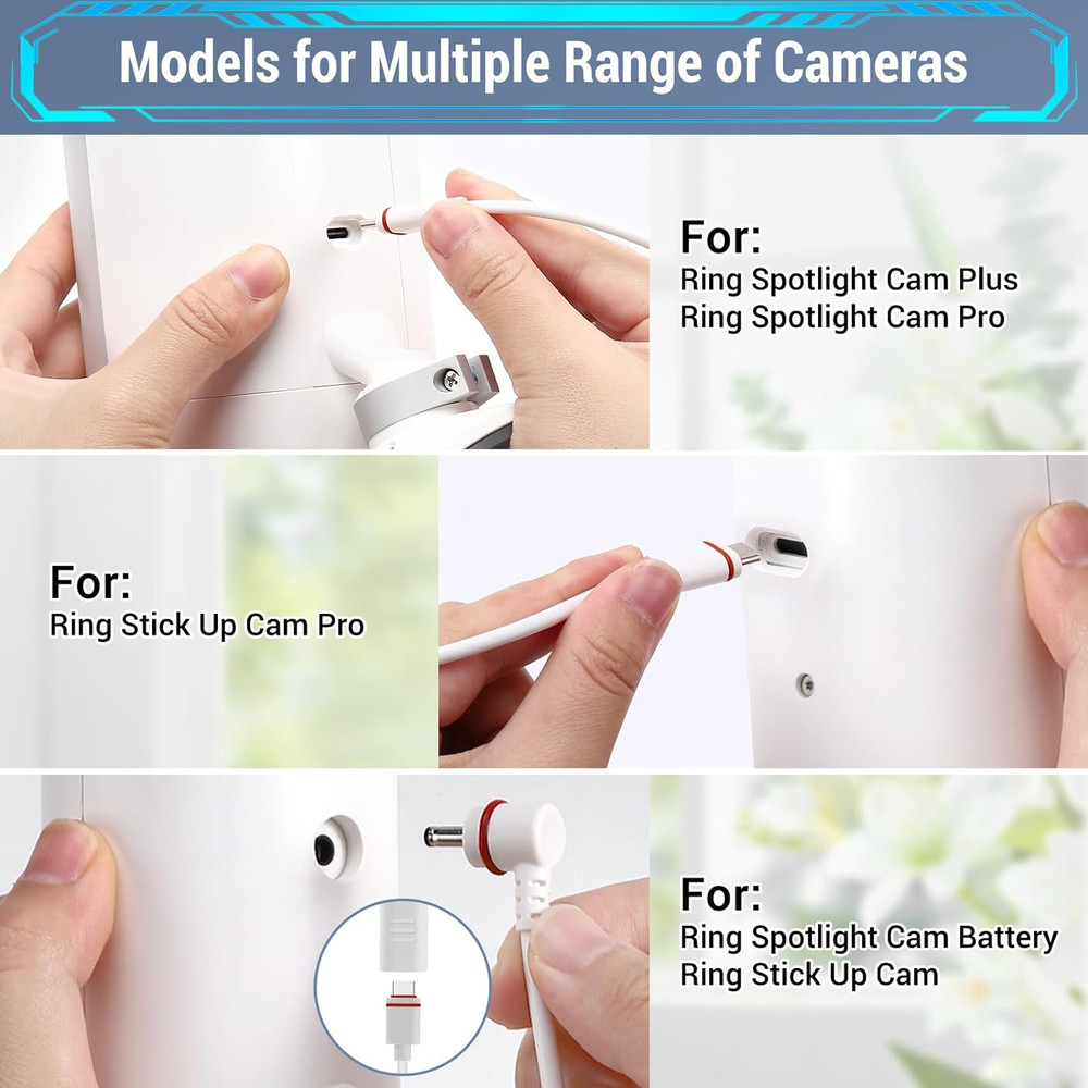 2 Pack - Solar Panel for Ring Security Camera Spotlight Cam Plus/Pro(Battery) St