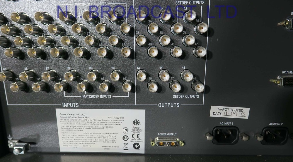 Grass Valley Karrera  4ME frame 96x input  48x output Frame