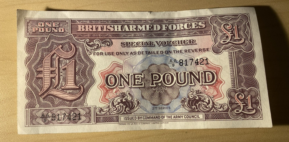 British Armed Forces One Pound Special Voucher - See Pictures