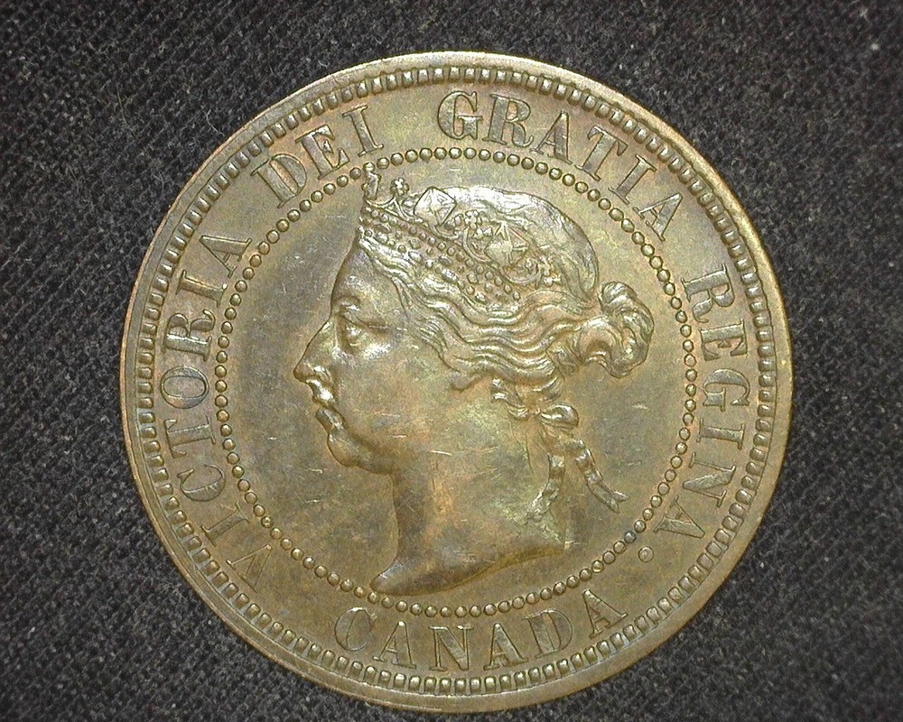 CANADA 1890-H LARGE CENT KM7 ABOUT UNCIRCULATED ~A30