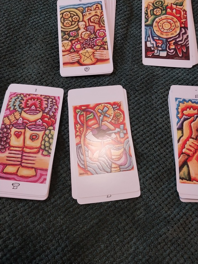LANGUSTL TAROT DECK 2008 WITH CARD SIGNED BY AUTHOR
