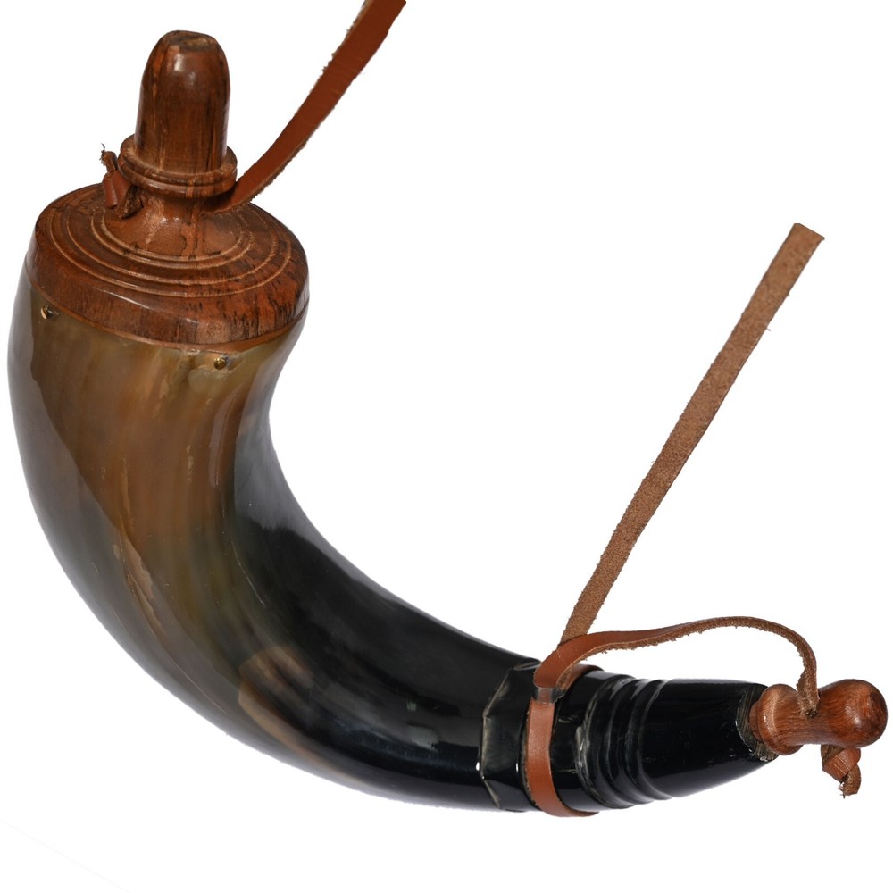Medieval Renaissance Gunpowder Horn - 12"