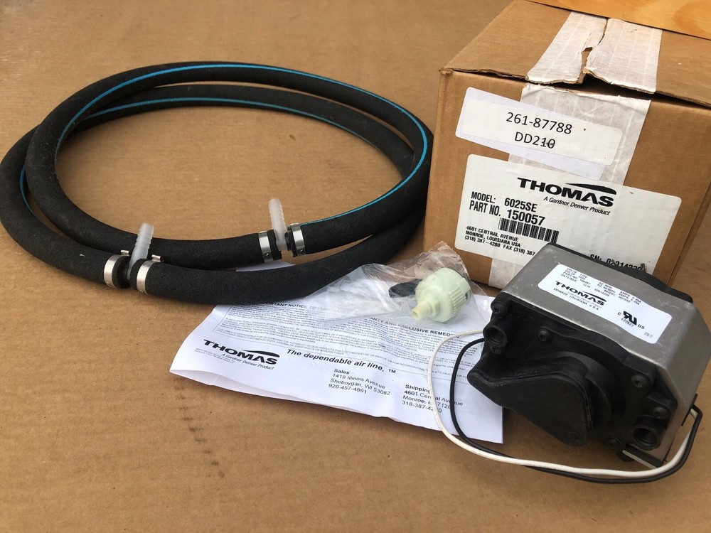 24VDC Thomas SOLAR Pond Aerator, Aeration PUMP 24 Volt DC, 2 CFM Flow!