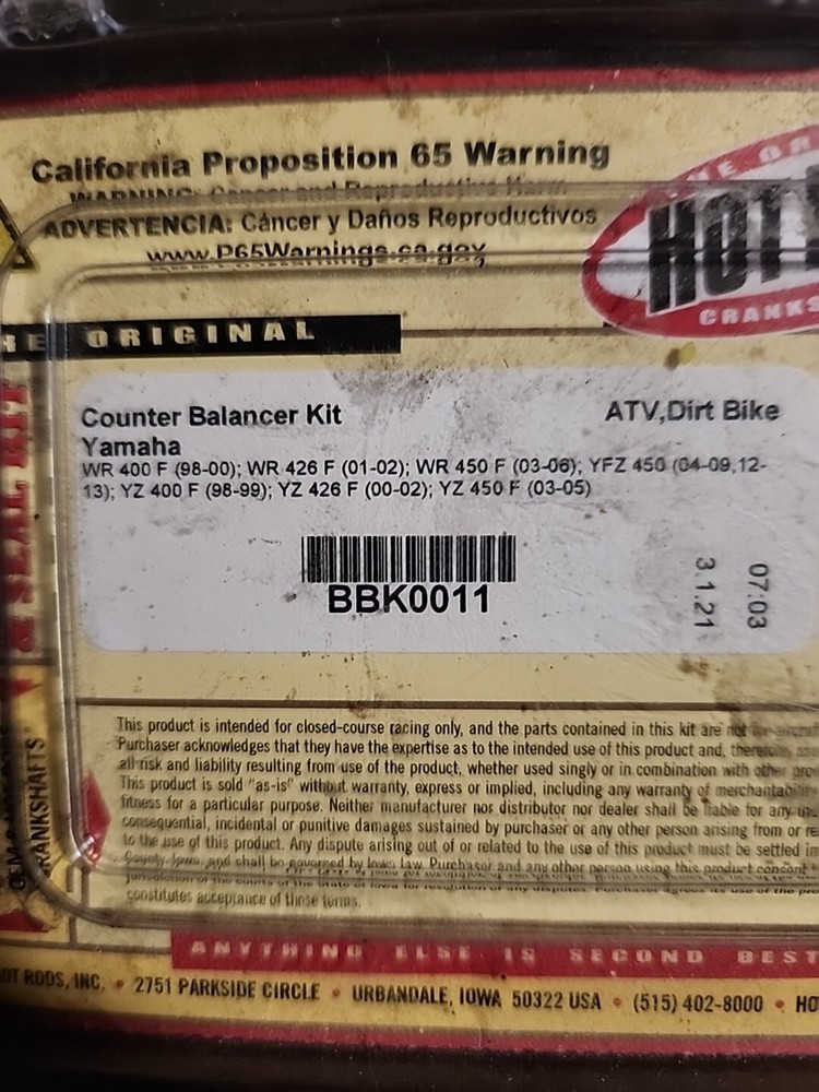 Hotrods Counterbalance Kit