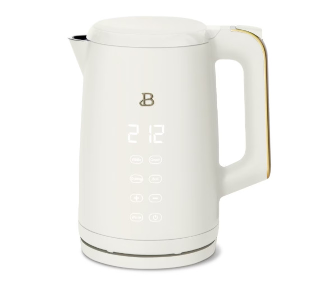 Beautiful 1.7L Electric Tea Kettle 1500W White Icing Drew Barrymore