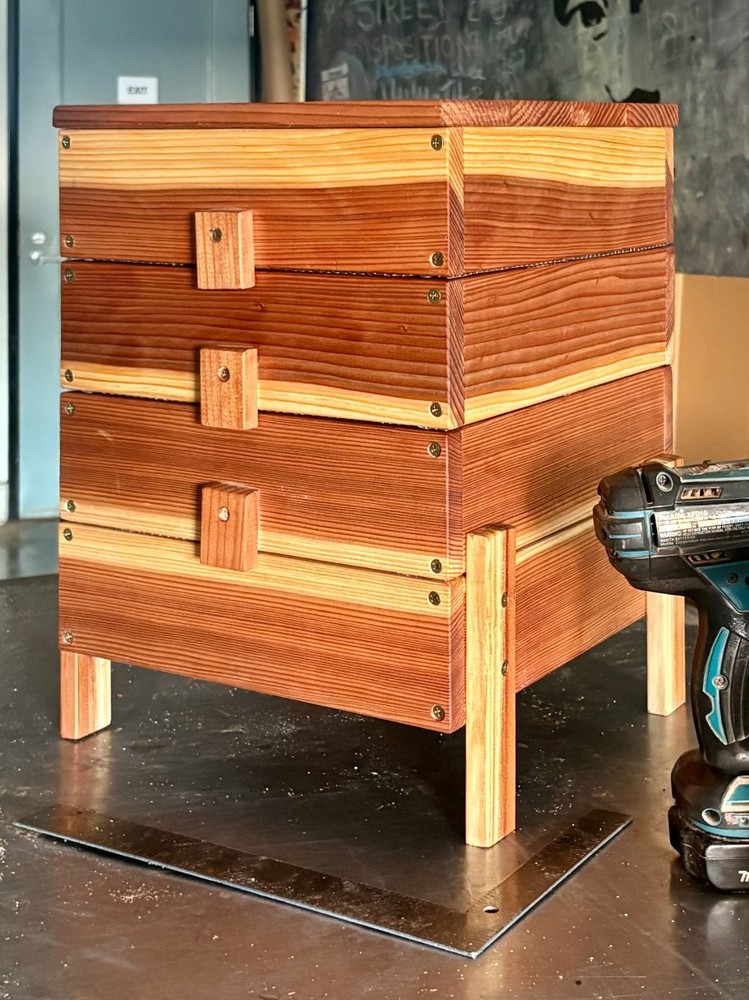 Handmade Redwood Worm Compost Bin: USA-Made Vermiculture System