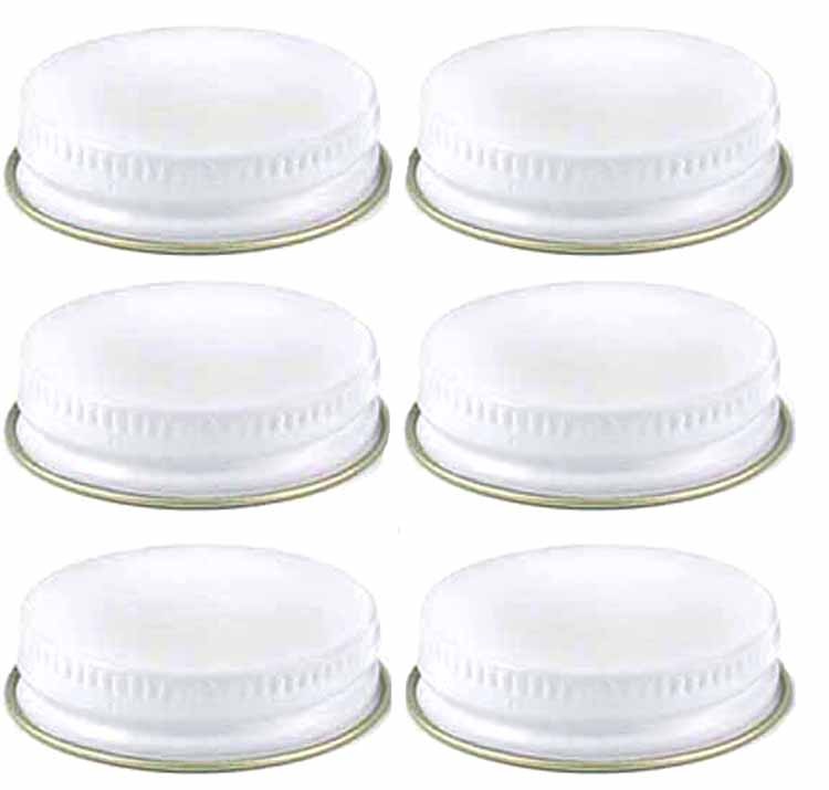 White Metal Growler Caps 38mm Fits Most 1/2 and 1 Gallon Jugs (6)