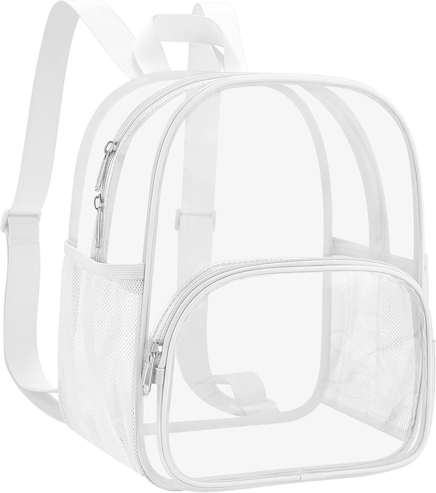 USPECLARE Clear Backpack for Stadium Events Small Medium, White