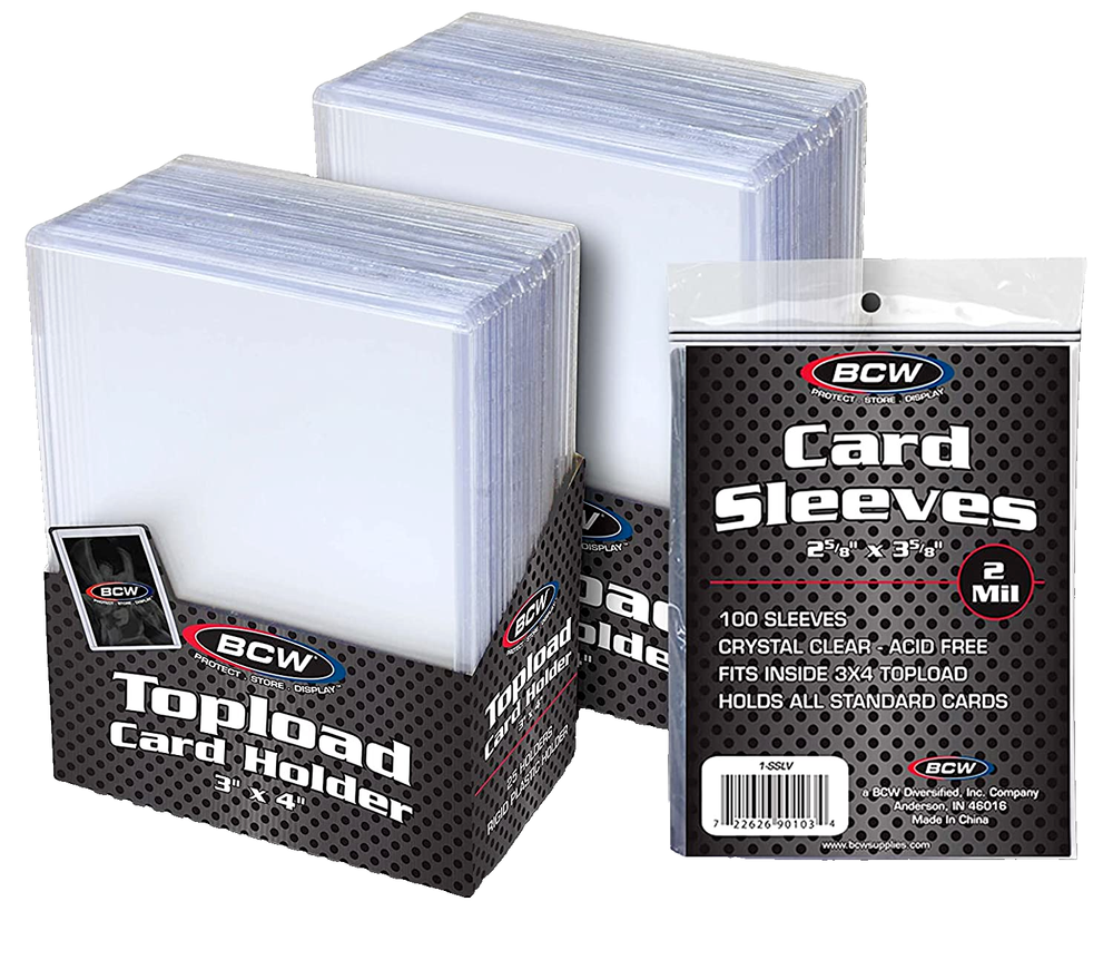 BCW 50-Count Topload Card Holders and 100-Count Sleeves