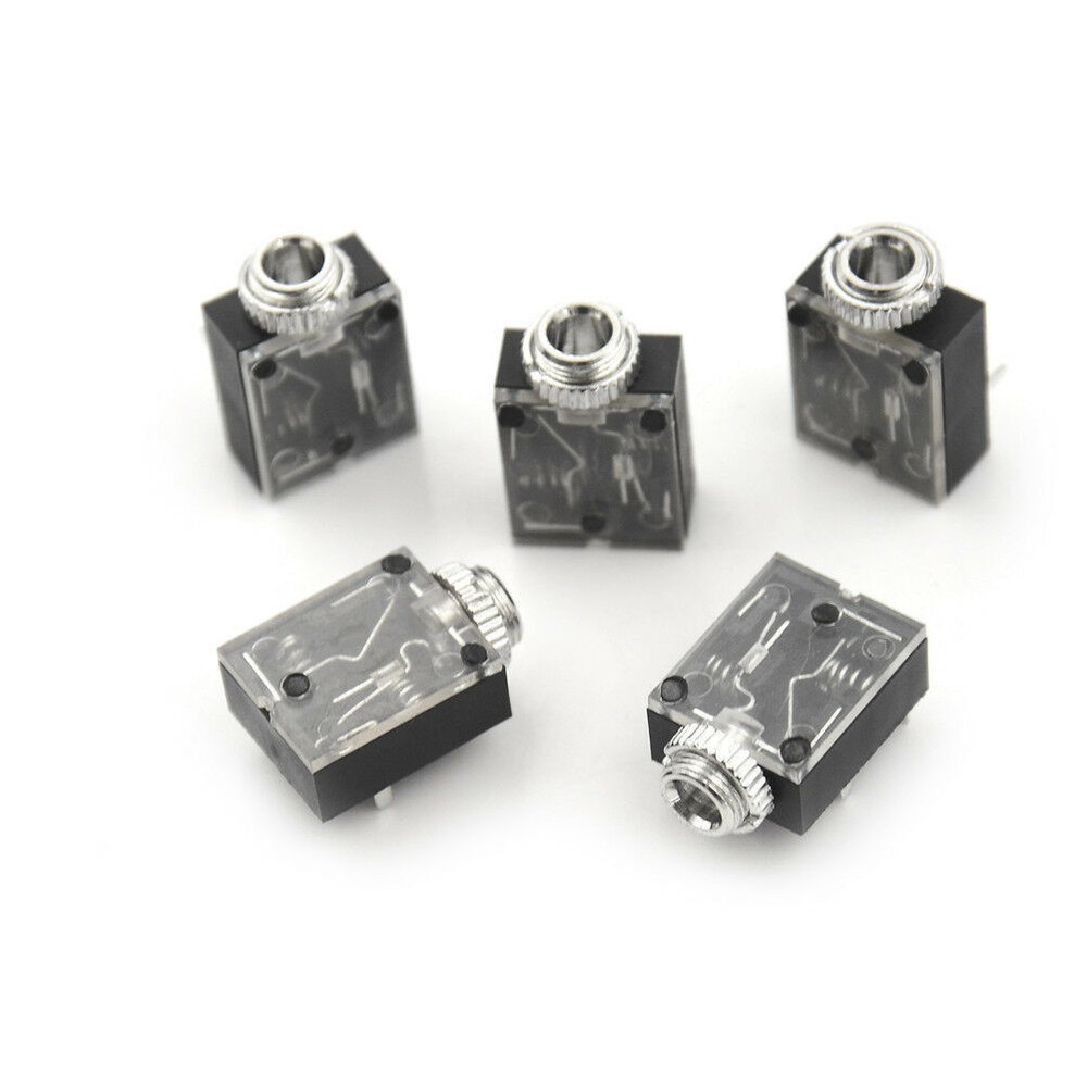 20 Pcs 5 Pin 3.5mm Audio Mono Jack Socket PCB Panel Mount for Headphone D