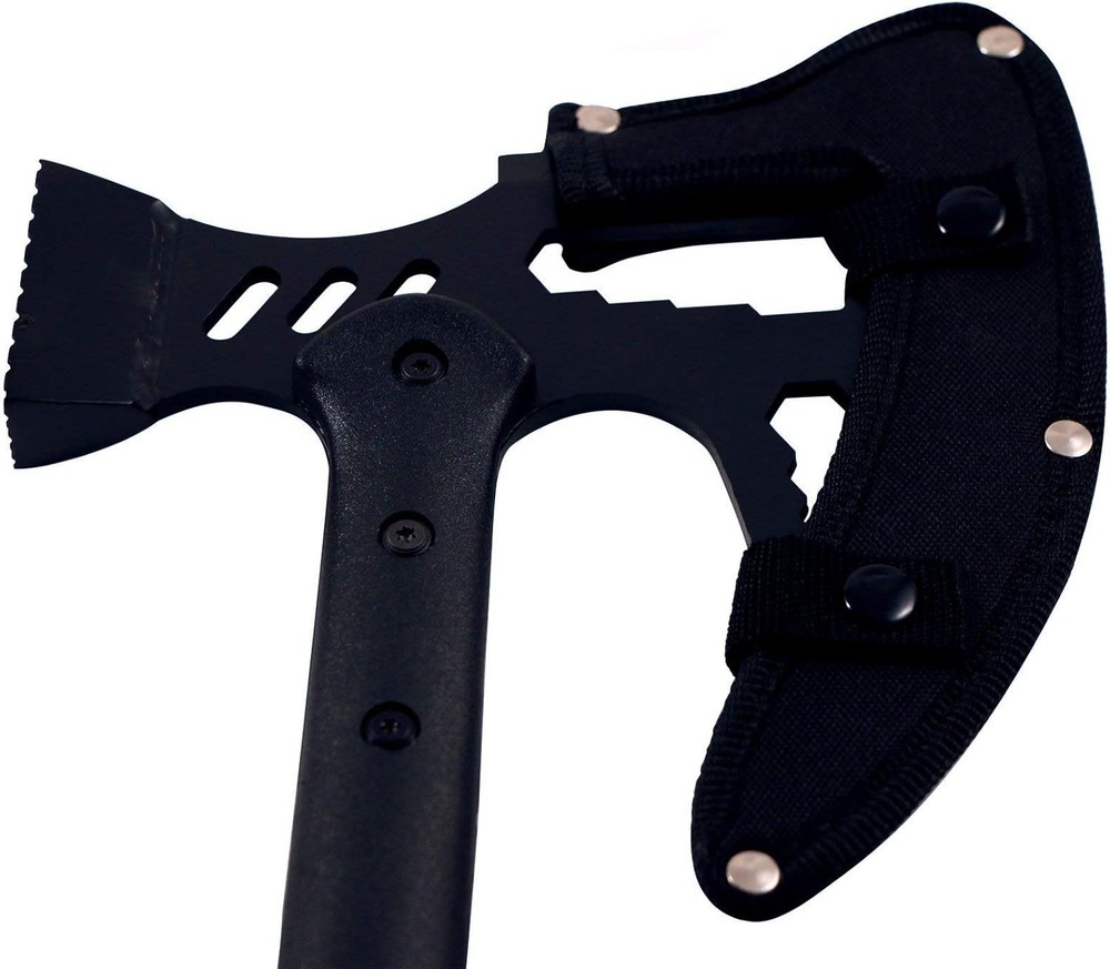 17" Black Tactical Tomahawk Throwing Axe Battle Survival Hatchet Multitool Blade