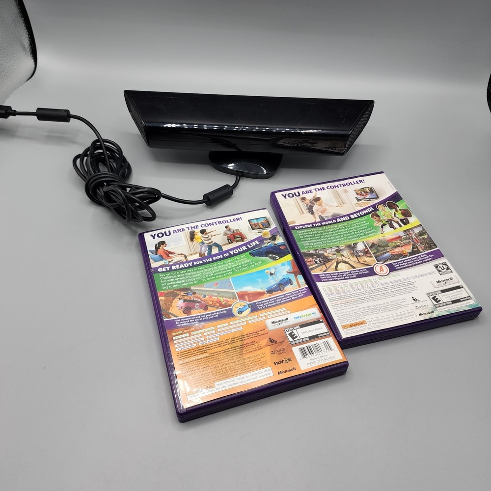 Microsoft Xbox 360 Kinect Sensor Bar - Black 1414! Kinect Adventures + Joy Ride