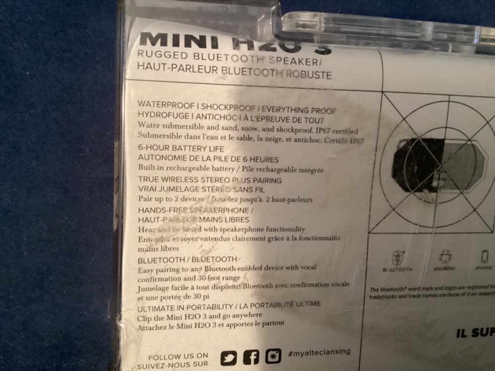 Blue Tooth Speaker Altel Lansing Mini H203