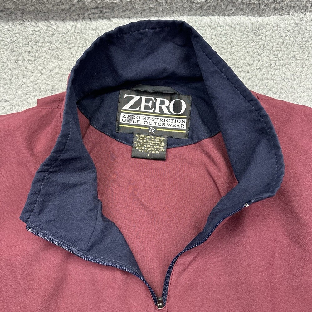 Zero Restriction Golf Outerwear Mens Size Large Red L/S G01W012 1/4 Zip Pullover