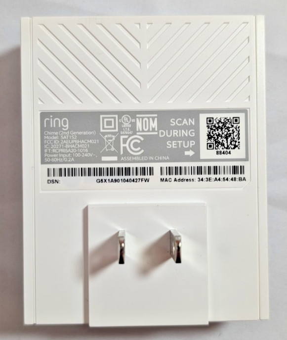 Ring Chime 2nd Generation Plug In Chime for Ring Devices/Alarm System 5F67E9