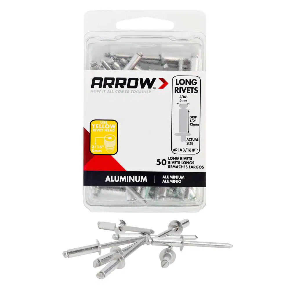3/16 In. X 1/2 In. Aluminum Grip Range Rivets (50-Pack)